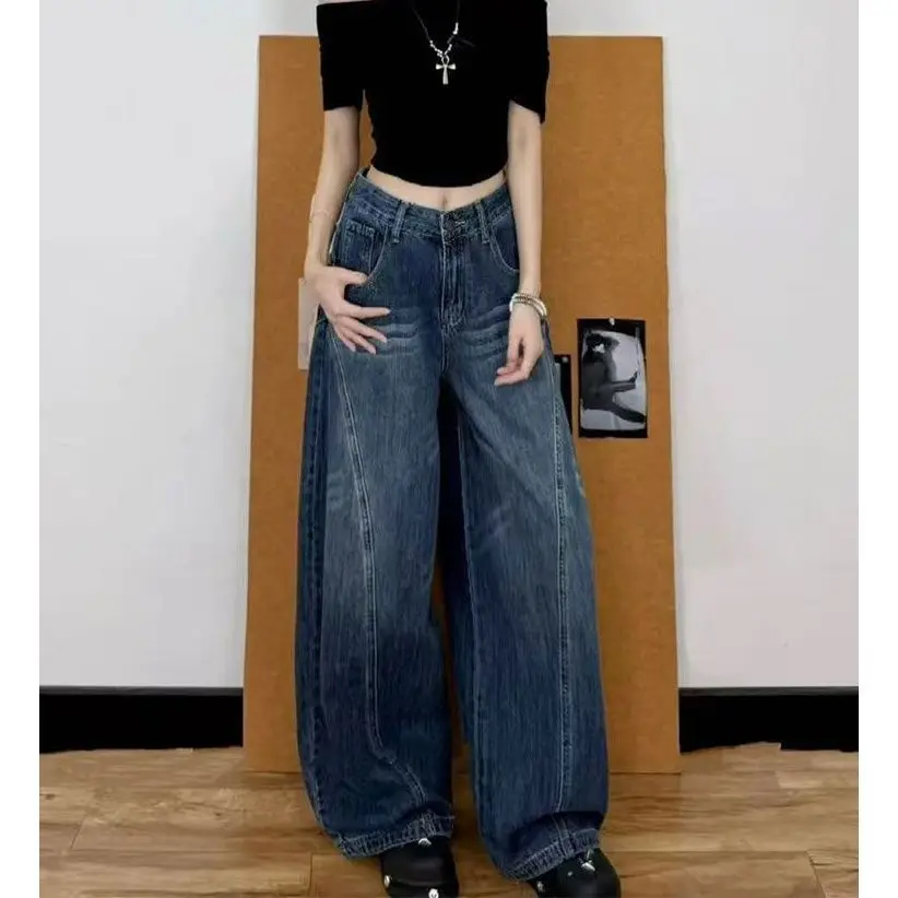 American Retro High Waist Wide Leg Jeans Women's Loose Fit Straight Casual Long Pants Autumn New Style Slimming Effect
American Retro High Waist Wide Leg Jeans Women's Loose Fit Straight Casual Long Pants Autumn New Style Slimming Effect