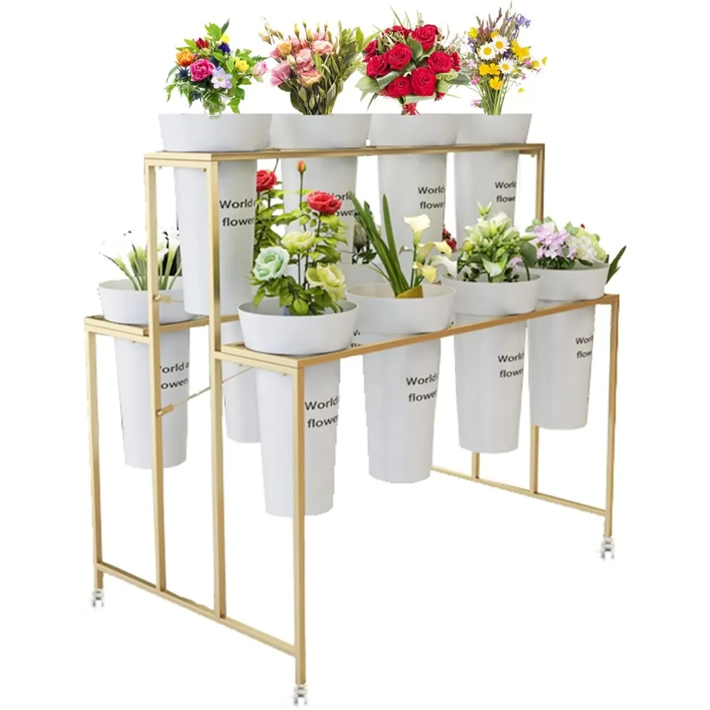 Flower Display Stand with 12 Pcs Flower Buckets, 3 Tier Plant Stand with 4 Universal Wheels, Flower Cart for Indoor Outdoor Flor
Flower Display Stand with 12 Pcs Flower Buckets, 3 Tier Plant Stand with 4 Universal Wheels, Flower Cart for Indoor Outdoor Flor