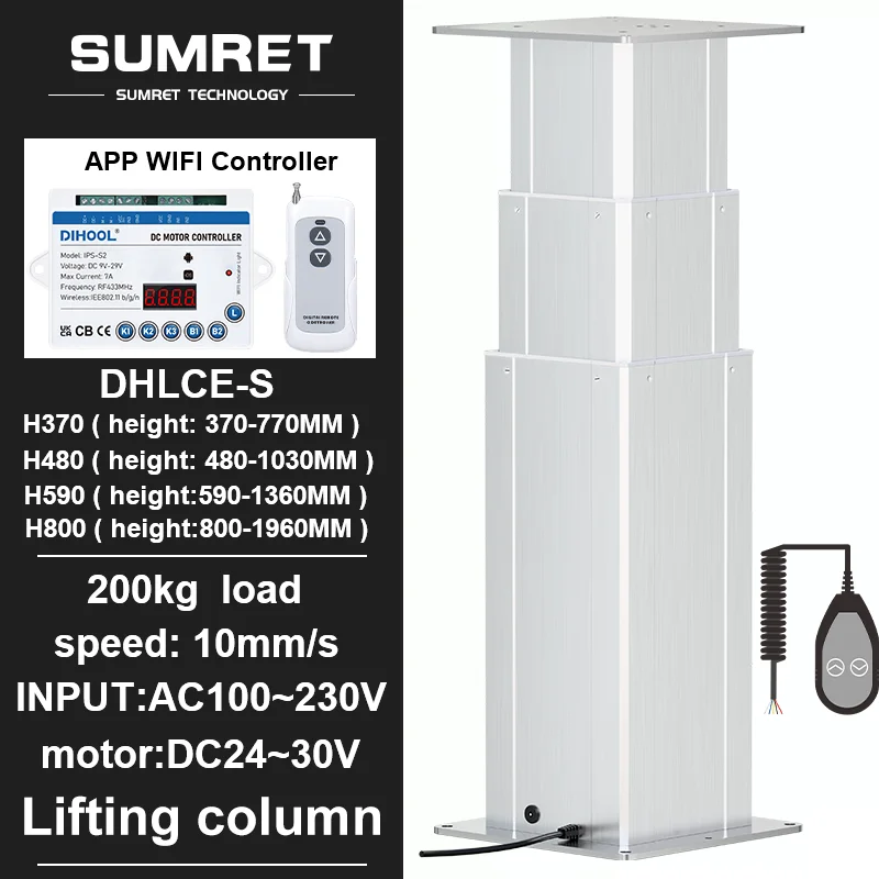 Electric Lifting Column 200kg load Running 10mm/s APP Wifi Control,Handling,lifting tables,Cranes
Electric Lifting Column 200kg load Running 10mm/s APP Wifi Control,Handling,lifting tables,Cranes