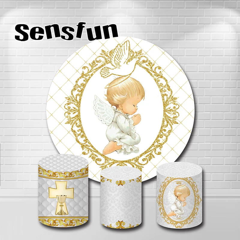 White Gold Baptism Round Backdrop Cover Angel Baby God Bless Circle Background Mi Primera Comunion Plinth Covers
White Gold Baptism Round Backdrop Cover Angel Baby God Bless Circle Background Mi Primera Comunion Plinth Covers