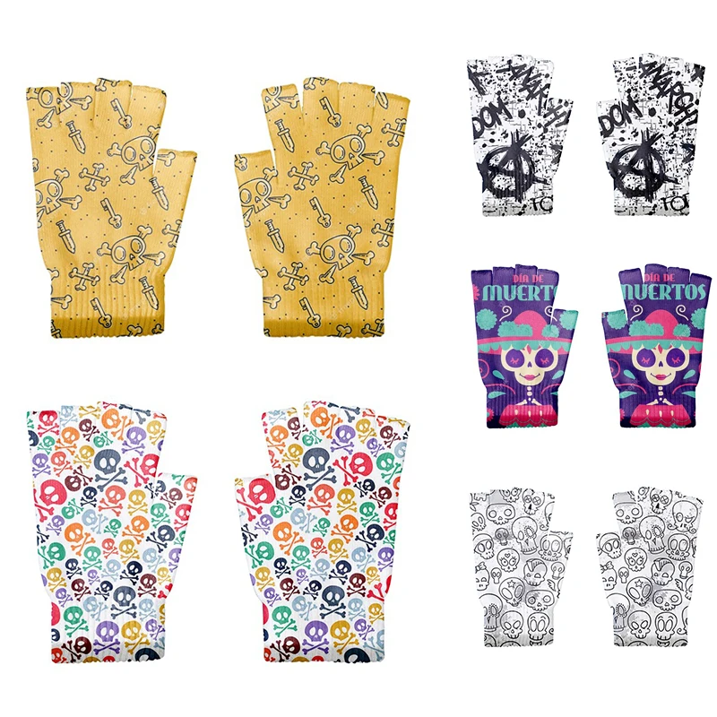 New Skull Print Open Finger Gloves Harajuku Fashion Cool Outdoor Half Finger Cycling Mittens Knitted Warm Funny Gloves For Unise
New Skull Print Open Finger Gloves Harajuku Fashion Cool Outdoor Half Finger Cycling Mittens Knitted Warm Funny Gloves For Unise