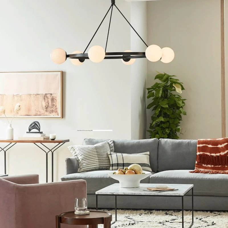 Nordic Living Room Circular Chandelier with Dining Room G9 Glass Ball Retro Simple Fashion Household Bedroom Light Luxury Lamp
Nordic Living Room Circular Chandelier with Dining Room G9 Glass Ball Retro Simple Fashion Household Bedroom Light Luxury Lamp