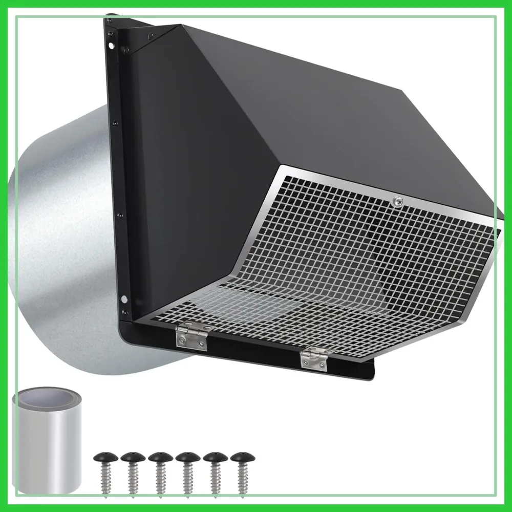 12 Inch Wall Vent Hood Exhaust Cover with Screen & Damper, Galvanized Steel, Black for HVAC, Dryer, Range Hood
12 Inch Wall Vent Hood Exhaust Cover with Screen & Damper, Galvanized Steel, Black for HVAC, Dryer, Range Hood