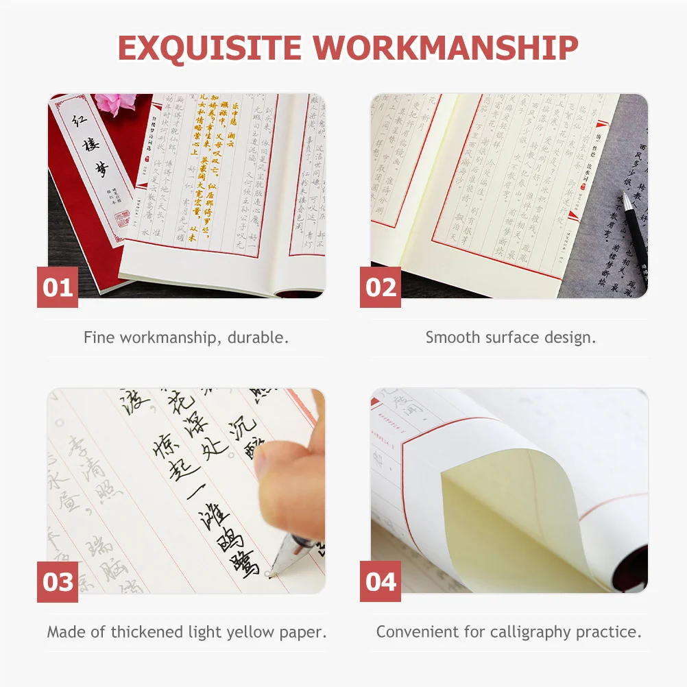 Chinese Calligraphy Copybook Handwriting Practice Book Premium Paper Smooth Surface Suitable for Kids Teens Adults Calligraphy 
Chinese Calligraphy Copybook Handwriting Practice Book Premium Paper Smooth Surface Suitable for Kids Teens Adults Calligraphy