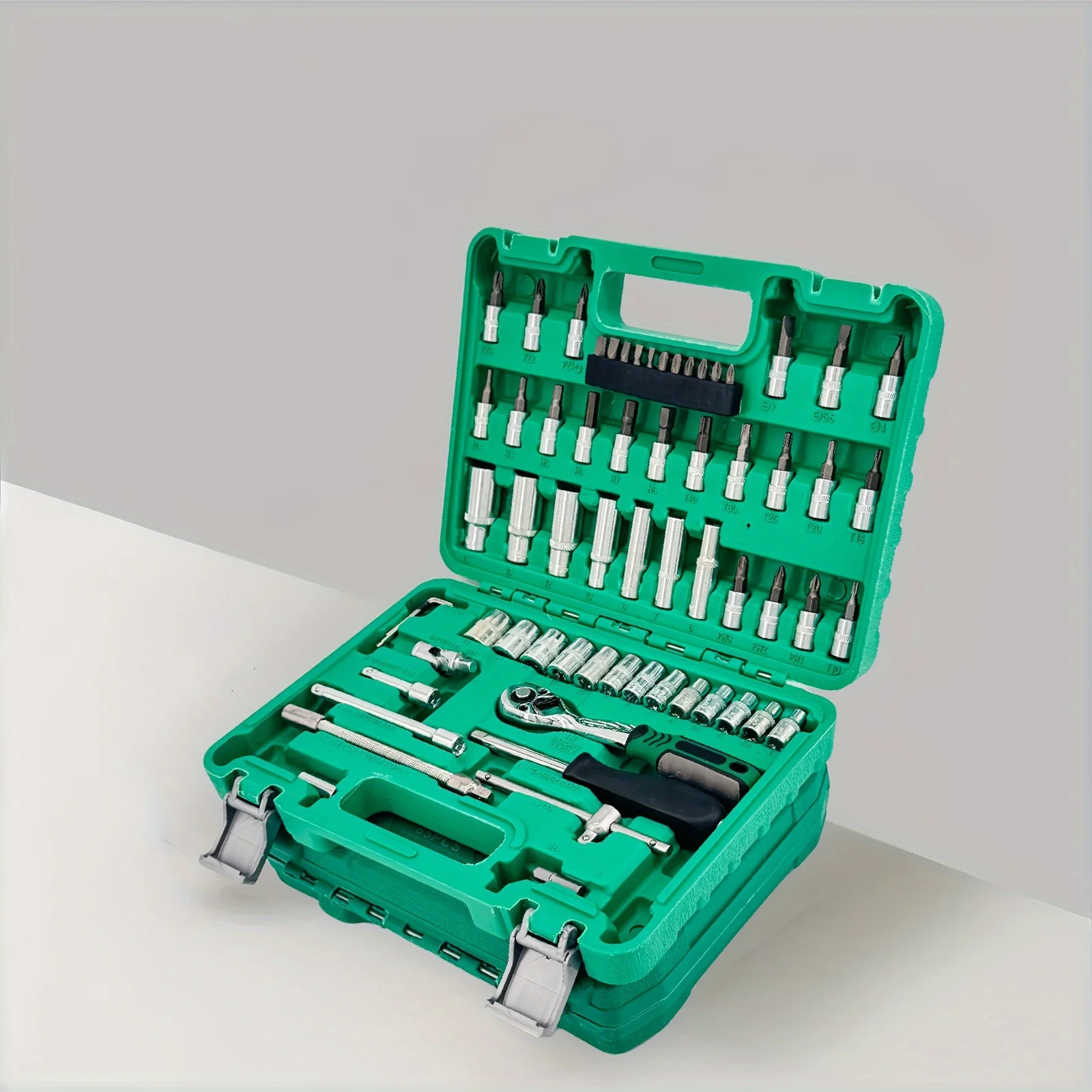 65|230pcs Cycling Tool Kit with Effortless Ratchet Wrenches 1/4" 3/8" 1/2" Set + Socket Group Durable Non-Slip Material Professi
65|230pcs Cycling Tool Kit with Effortless Ratchet Wrenches 1/4" 3/8" 1/2" Set + Socket Group Durable Non-Slip Material Professi