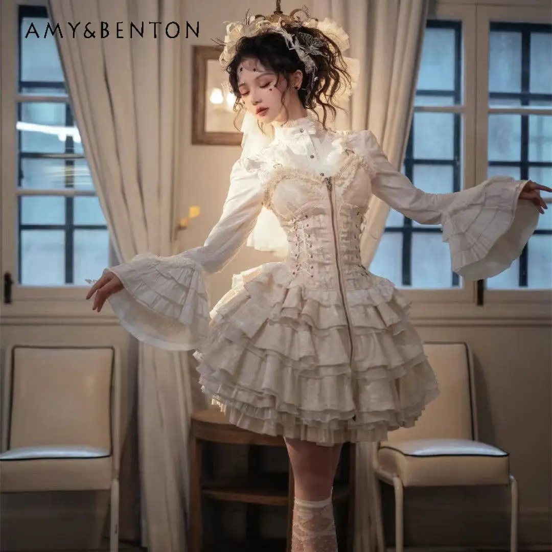 Summer New Gothic Hot Girl Outfit Black Red Blue Purple Gray Lolita Slim Strap Dress with Matching White Short Sleeve Shirt
Summer New Gothic Hot Girl Outfit Black Red Blue Purple Gray Lolita Slim Strap Dress with Matching White Short Sleeve Shirt