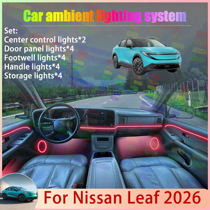 For Nissan Leaf 2026 ZE2 MK3 3th 2/18 in 1 Car Atmosphere Light Lamp RGB Shade Ensemble Streamer Atmosphere Set Auto Accessories
For Nissan Leaf 2026 ZE2 MK3 3th 2/18 in 1 Car Atmosphere Light Lamp RGB Shade Ensemble Streamer Atmosphere Set Auto Accessories