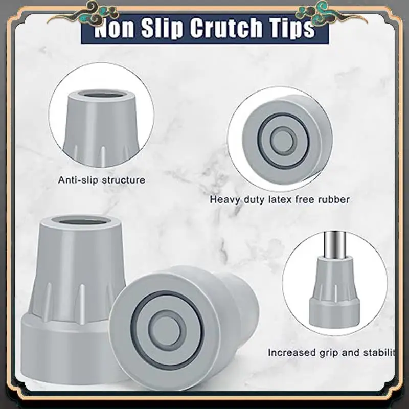 Crutch Tips, 7/8Inch Heavy Duty Non-Slip Rubber Cane Tips, Foot Crutch Accessories 6 PCS
Crutch Tips, 7/8Inch Heavy Duty Non-Slip Rubber Cane Tips, Foot Crutch Accessories 6 PCS