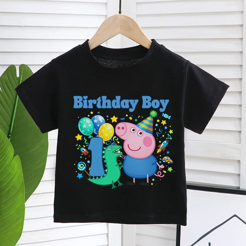 Peppa Pig Children Short Sleeve T Shirt George Birthday Number Print Tees Boys Summer Casual Cotton Tops Cartoon Kids Clothing
Peppa Pig Children Short Sleeve T Shirt George Birthday Number Print Tees Boys Summer Casual Cotton Tops Cartoon Kids Clothing