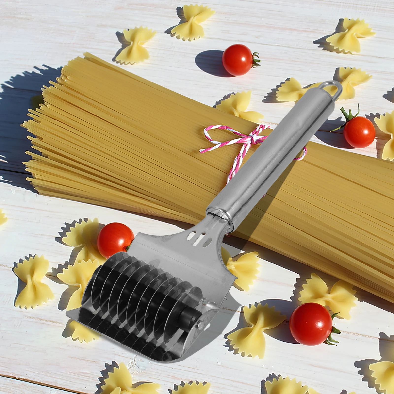 Manual Noodle Slicer Stainless Steel Dough Kitchen Tool Noodle Maker Uniform Size Creative Texture Ergonomic Handle Easy
Manual Noodle Slicer Stainless Steel Dough Kitchen Tool Noodle Maker Uniform Size Creative Texture Ergonomic Handle Easy