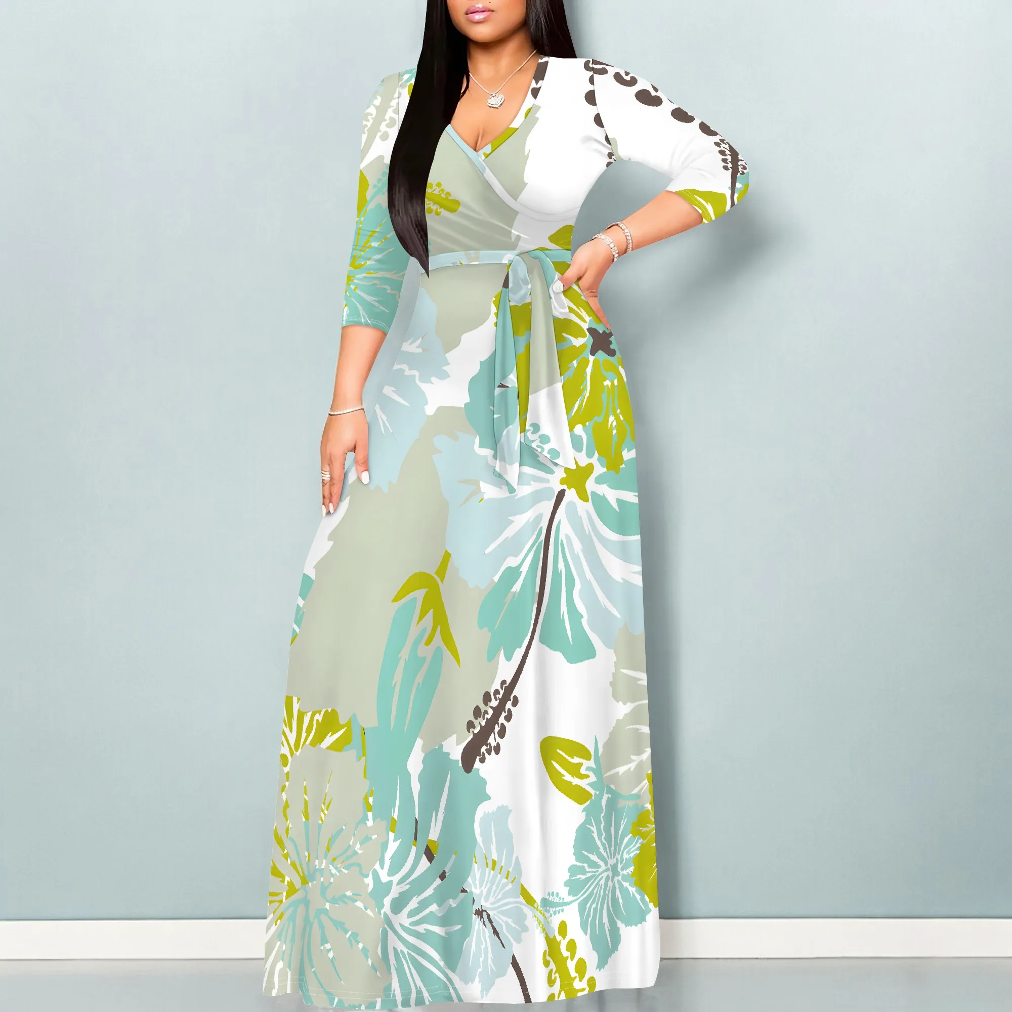 Women's Summer Fashion Printed 3/4 Sleeve Maxi Dress for Women Short Sleeve Long Loose Casual Dresses
Women's Summer Fashion Printed 3/4 Sleeve Maxi Dress for Women Short Sleeve Long Loose Casual Dresses