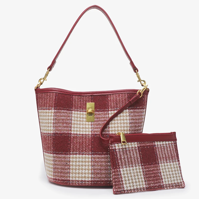 Bridal Bag Wedding Plaid Bucket Bags For Women Luxury Designer Handbags Purses 2023 New In Red Three Piece Set Wallet Crossbody
Bridal Bag Wedding Plaid Bucket Bags For Women Luxury Designer Handbags Purses 2023 New In Red Three Piece Set Wallet Crossbody