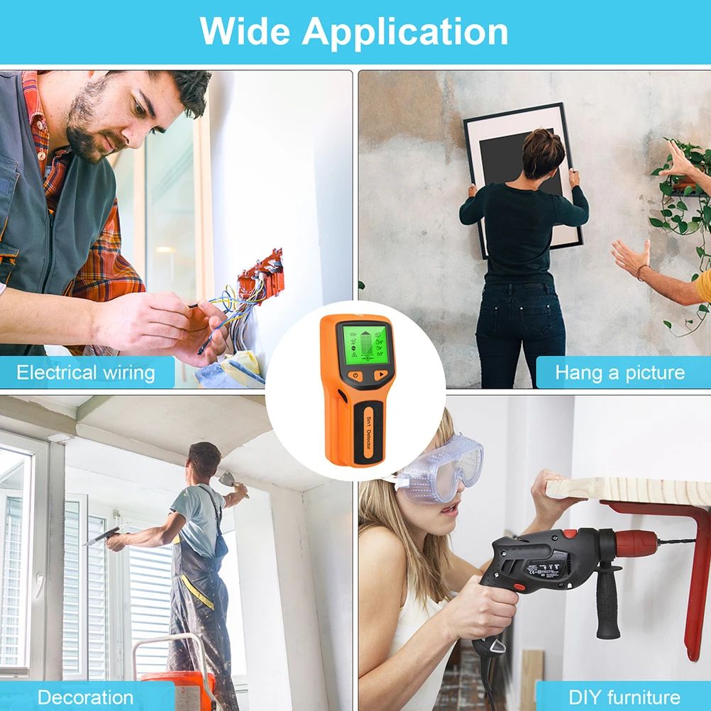 Wall Scanner for Studs Metal Woods AC Wire ange Tool Without Multifunctional Wood
Wall Scanner for Studs Metal Woods AC Wire ange Tool Without Multifunctional Wood