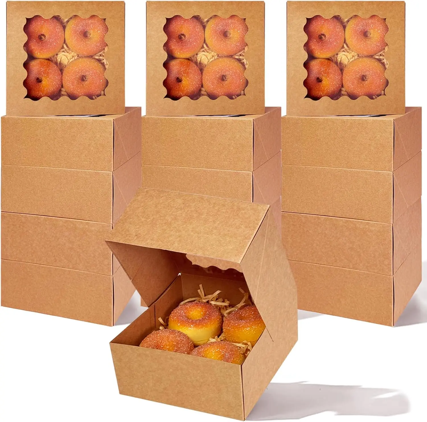 6x6x3 Inch Brown Cookie Box with Window 30Pcs Pastry Macaron Bakery Box for Packaging
6x6x3 Inch Brown Cookie Box with Window 30Pcs Pastry Macaron Bakery Box for Packaging