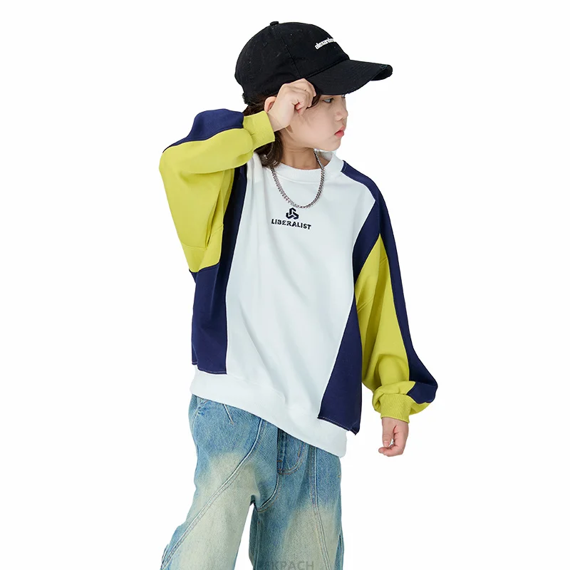 Spring Kids Cotton Patchwork Sweatshirt For Boys Korean Design Elegant Long Sleeve Tee Tops Outfit Child High Fashion Streetwear
Spring Kids Cotton Patchwork Sweatshirt For Boys Korean Design Elegant Long Sleeve Tee Tops Outfit Child High Fashion Streetwear