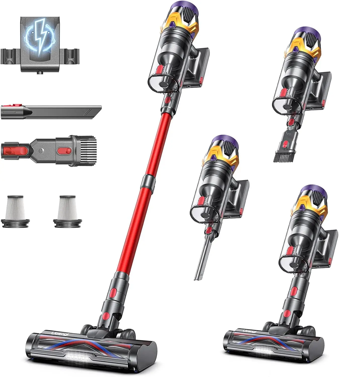 Cordless Vacuum Cleaner 55KPA 650W, 70Min Runtime, Hurricane Mode, Touch Screen, 1.8L Dust Cup, Self-Standing, Anti-Tangle
Cordless Vacuum Cleaner 55KPA 650W, 70Min Runtime, Hurricane Mode, Touch Screen, 1.8L Dust Cup, Self-Standing, Anti-Tangle