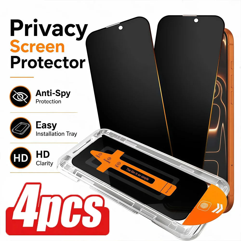 4PCS Oleophobic Coating Privacy Screen Protector For iPhone 15 11 14 17 16 12 13 Pro Max Air 8 7 6 XS XR Dust Free Installation
4PCS Oleophobic Coating Privacy Screen Protector For iPhone 15 11 14 17 16 12 13 Pro Max Air 8 7 6 XS XR Dust Free Installation