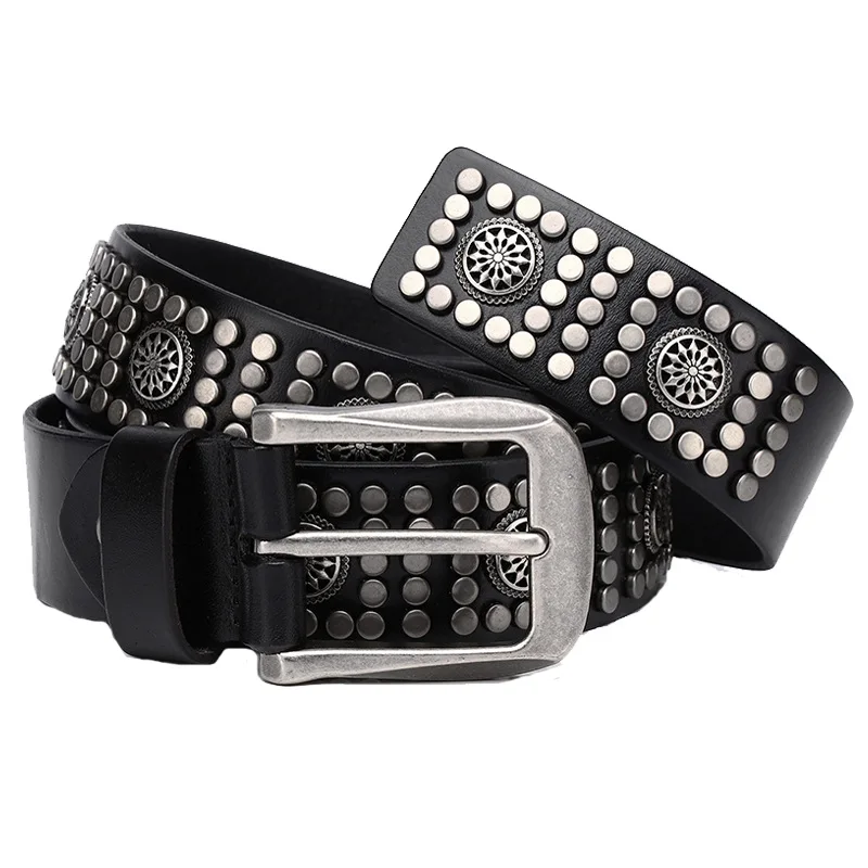 men fashion hip hop rock round rivets belts black brown genuine leather studded belt womens designer waistband vintage strapon
men fashion hip hop rock round rivets belts black brown genuine leather studded belt womens designer waistband vintage strapon