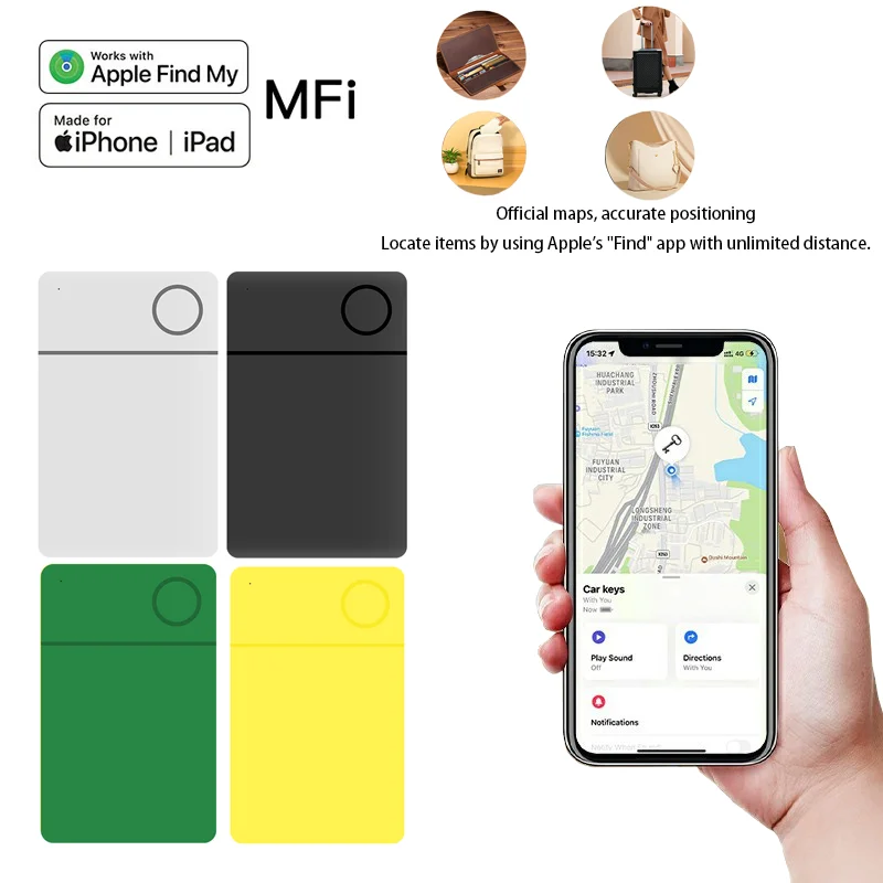 IPX8 Bluetooth GPS Smart Tag for Apple Airtags Works with Apple Find My APP to Locate ID Card Holder for iPhone MFI Item Finder
IPX8 Bluetooth GPS Smart Tag for Apple Airtags Works with Apple Find My APP to Locate ID Card Holder for iPhone MFI Item Finder