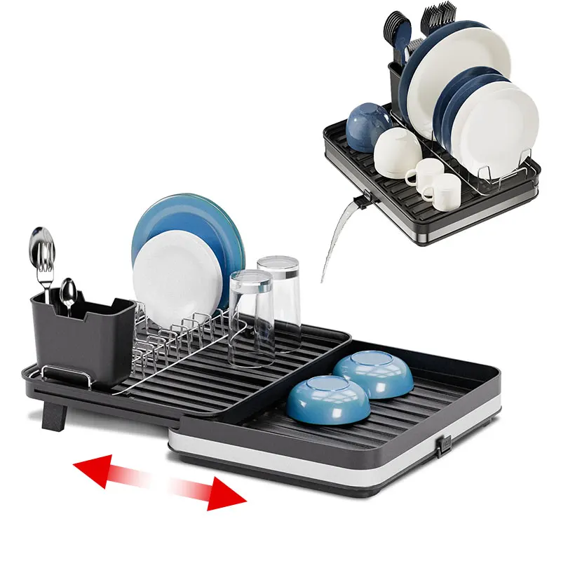 Large Capacity Dish Drying Rack Extendable Rack, Drainboard, Utensil & Wine Glass Holder Multifunctional Organizer Cup Holders
Large Capacity Dish Drying Rack Extendable Rack, Drainboard, Utensil & Wine Glass Holder Multifunctional Organizer Cup Holders