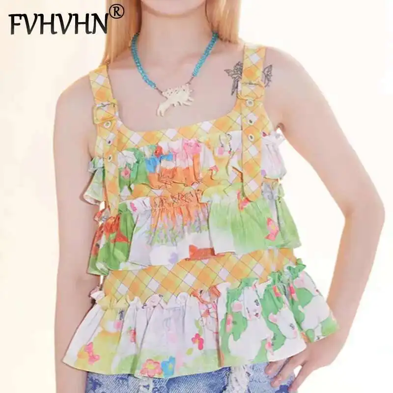 FVHVHN Fashion Versatile Plaid Contrast Color Pleated Camisole Vest For Women Holiday Casual Short Tank Tops Female Trendy 1A35
FVHVHN Fashion Versatile Plaid Contrast Color Pleated Camisole Vest For Women Holiday Casual Short Tank Tops Female Trendy 1A35