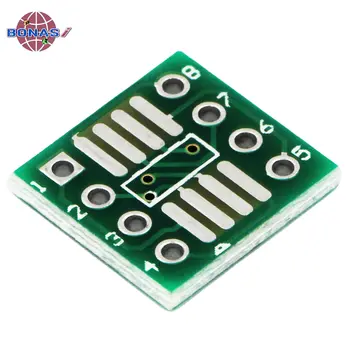 20 teile/los sop8 drehen dip8 msop/soic/tssop ic sop8/tssop8/soic8/ssop8 platine zu dip socket adapter pcb konverter 0,65mm 1,27mm