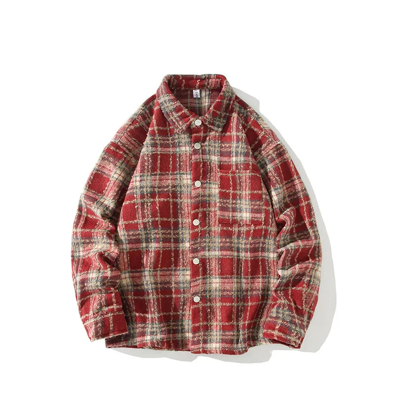 Autumn and Winter New American Vintage Men's Wool Shirt Long Sleeve Loose Plaid Shirt Jacket Couple Coat
Autumn and Winter New American Vintage Men's Wool Shirt Long Sleeve Loose Plaid Shirt Jacket Couple Coat