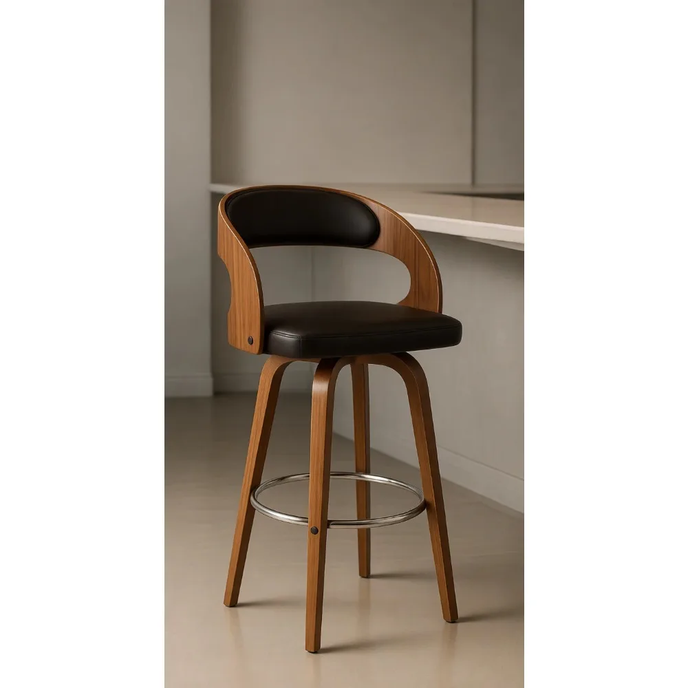 Барный стул в стиле Mid-Century Modern, поворотный, высота сиденья 26 дюймов, коричневая искусственная кожа, дерево орех, для кухонного острова/столешницы
Барный стул в стиле Mid-Century Modern, поворотный, высота сиденья 26 дюймов, коричневая искусственная кожа, дерево орех, для кухонного острова/столешницы