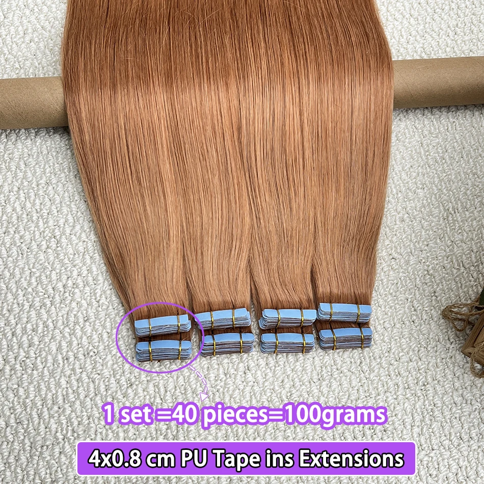 #30 Color Straight PU Tape In Hair Extensions Seamless Weft Hand Tied Adhesives 100 Grams 4x0.8 cm 100% Raw Virgin Human Hair
#30 Color Straight PU Tape In Hair Extensions Seamless Weft Hand Tied Adhesives 100 Grams 4x0.8 cm 100% Raw Virgin Human Hair