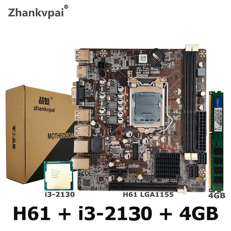 Новая настольная материнская плата H61 LGA1155 для комплекта Intel с процессором Core Duo 3,4G i3-2130 + 4 ГБ памяти, сборка материнской платы компьютера
Новая настольная материнская плата H61 LGA1155 для комплекта Intel с процессором Core Duo 3,4G i3-2130 + 4 ГБ памяти, сборка материнской платы компьютера