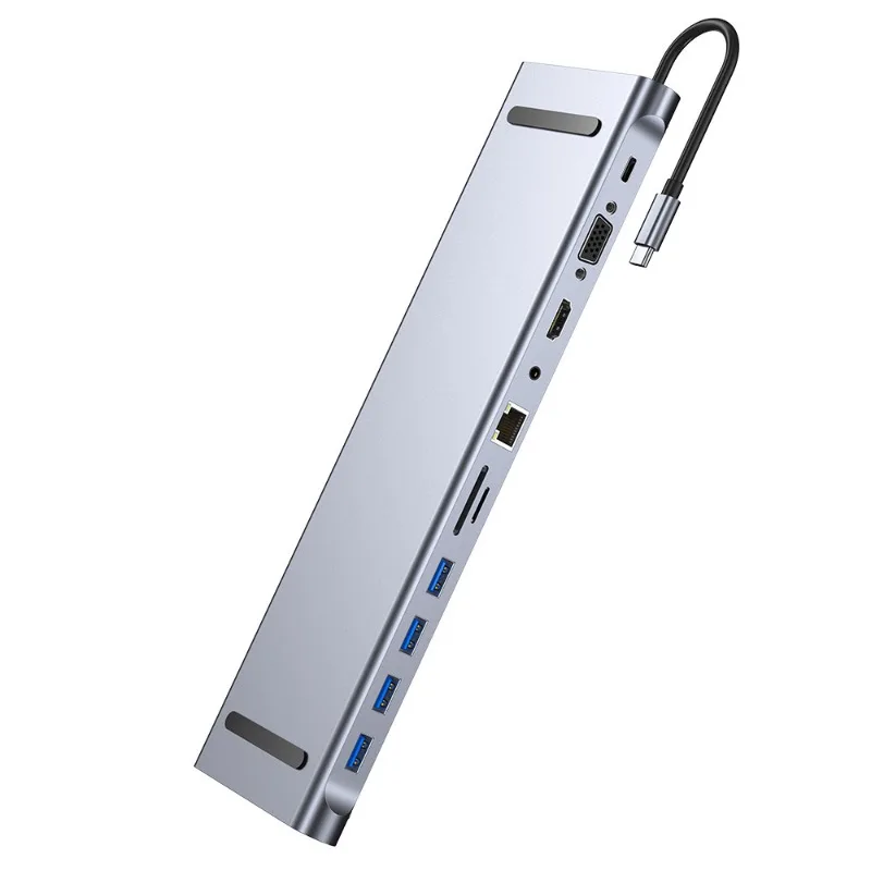 Многопортовый USB-C хаб 11-в-1 с док-станцией Type-C, HDMI, VGA, Ethernet 100 Мбит/с и зарядкой PD 87 Вт для MacBook Pro/Air
Многопортовый USB-C хаб 11-в-1 с док-станцией Type-C, HDMI, VGA, Ethernet 100 Мбит/с и зарядкой PD 87 Вт для MacBook Pro/Air