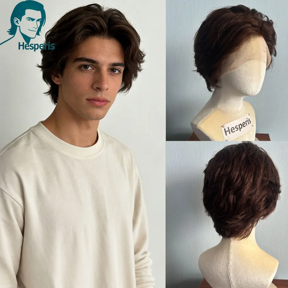 Hesperis Brown Short Cut Human Hair Wig for Men Pre Style Glueless Transparent Full Lace Pre-Styled Headsome Wig Daily Wear Wigs
Hesperis Brown Short Cut Human Hair Wig for Men Pre Style Glueless Transparent Full Lace Pre-Styled Headsome Wig Daily Wear Wigs