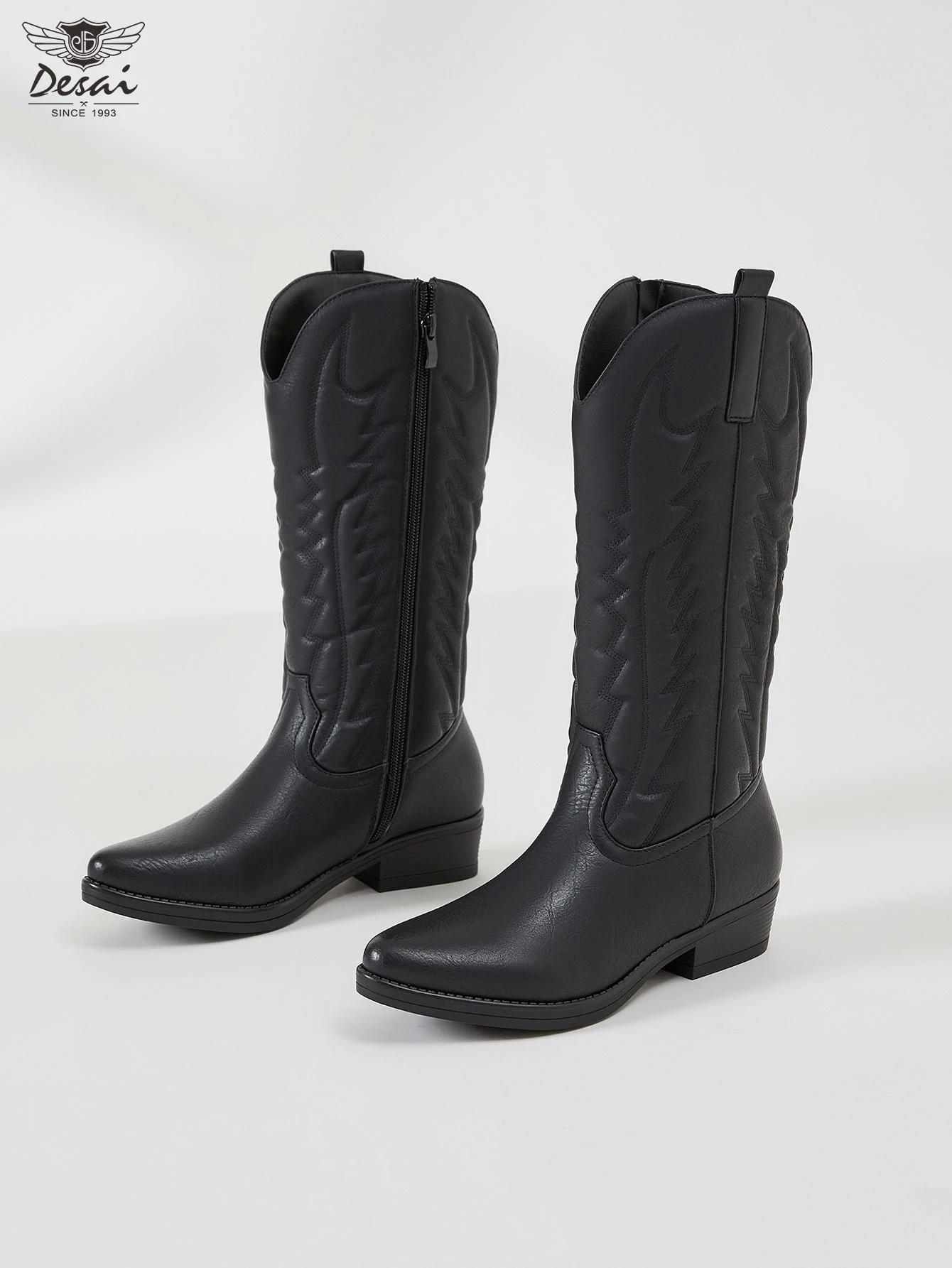 Women's Retro Western Cowboy Tall Boots with Embroidered Design, High Shaft Knight Boots, Chunky Heel, Zipper with V-Shaped Open
Women's Retro Western Cowboy Tall Boots with Embroidered Design, High Shaft Knight Boots, Chunky Heel, Zipper with V-Shaped Open