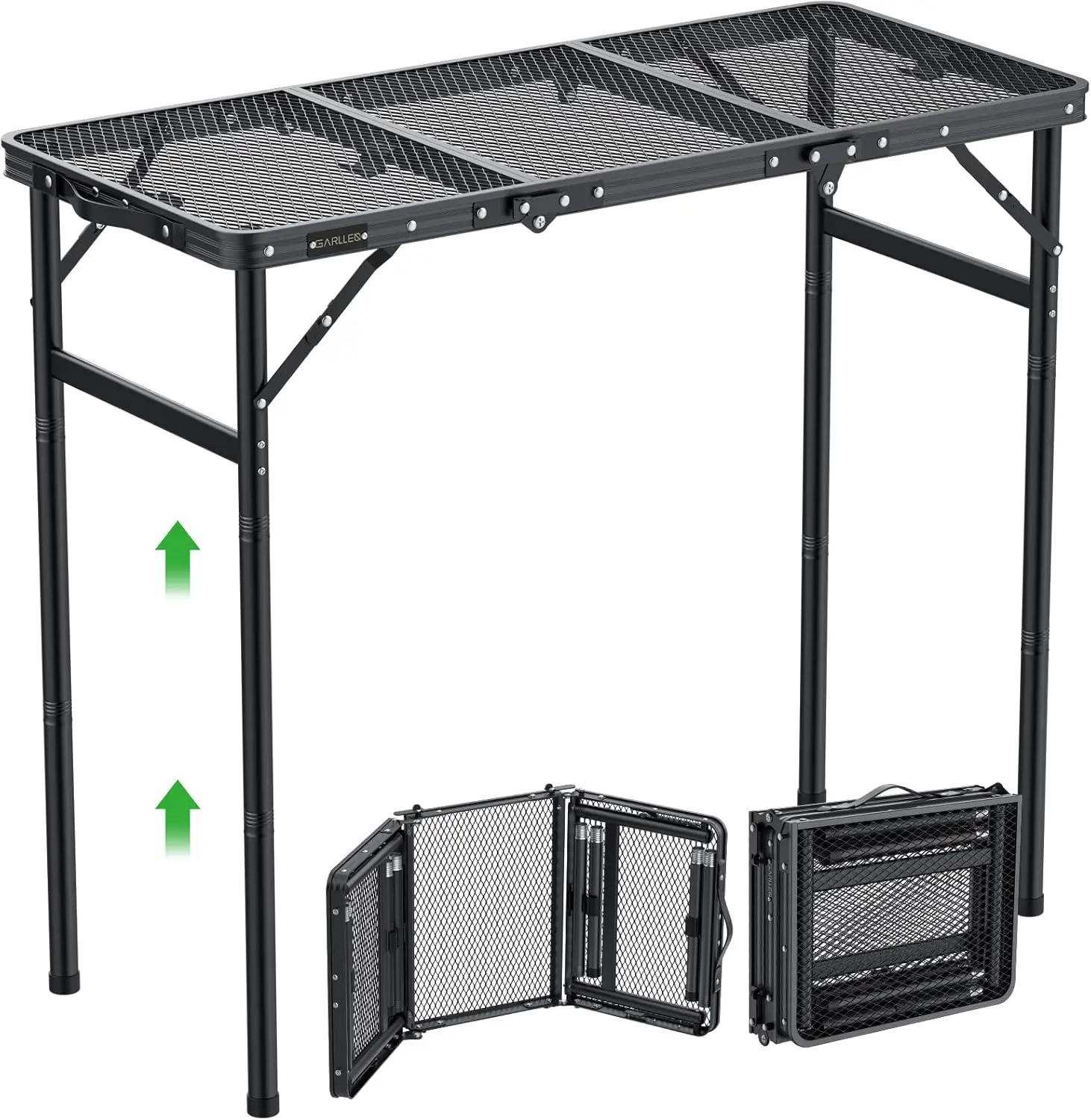 3-Height Adjustable Folding Grill Table, Lightweight Aluminum Camping Table with Heat-Resistant Top, Portable for BBQ Picnic
3-Height Adjustable Folding Grill Table, Lightweight Aluminum Camping Table with Heat-Resistant Top, Portable for BBQ Picnic