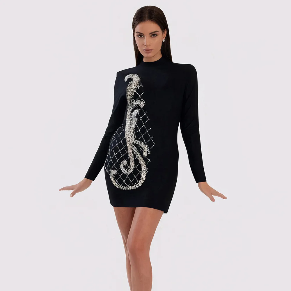 2025 New Women's Clothing Heavy Industry Hot Diamond Long Sleeve Bandage Skirt Skinny Hip Wrap Dinner Party Dress
2025 New Women's Clothing Heavy Industry Hot Diamond Long Sleeve Bandage Skirt Skinny Hip Wrap Dinner Party Dress
