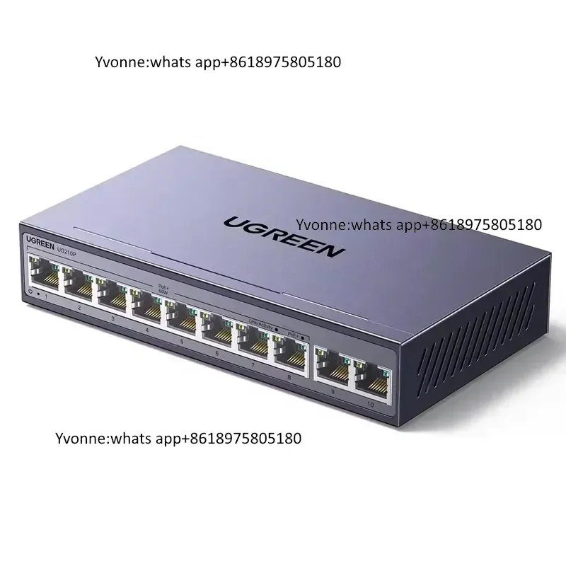 10-Port PoE Switch 8 PoE+60W + 2 Gigabit Uplink Plug&Play Standard/VLAN/Extend Mode PoE Recovery Network Metal
10-Port PoE Switch 8 PoE+60W + 2 Gigabit Uplink Plug&Play Standard/VLAN/Extend Mode PoE Recovery Network Metal