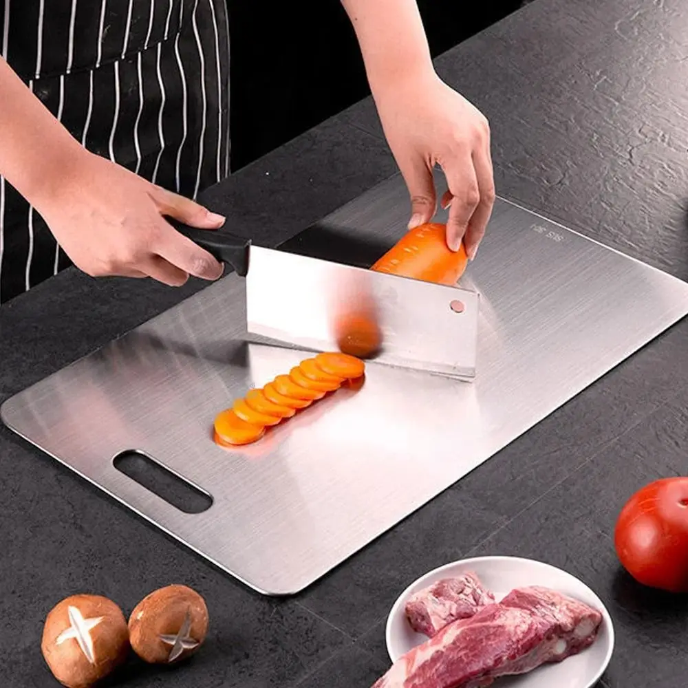 Stainless Steel Cutting Board Thickened Cut Vegetables Meat Vegetable Cutting Board Anti-mold Cooking Tools Cutting Boards Mats
Stainless Steel Cutting Board Thickened Cut Vegetables Meat Vegetable Cutting Board Anti-mold Cooking Tools Cutting Boards Mats