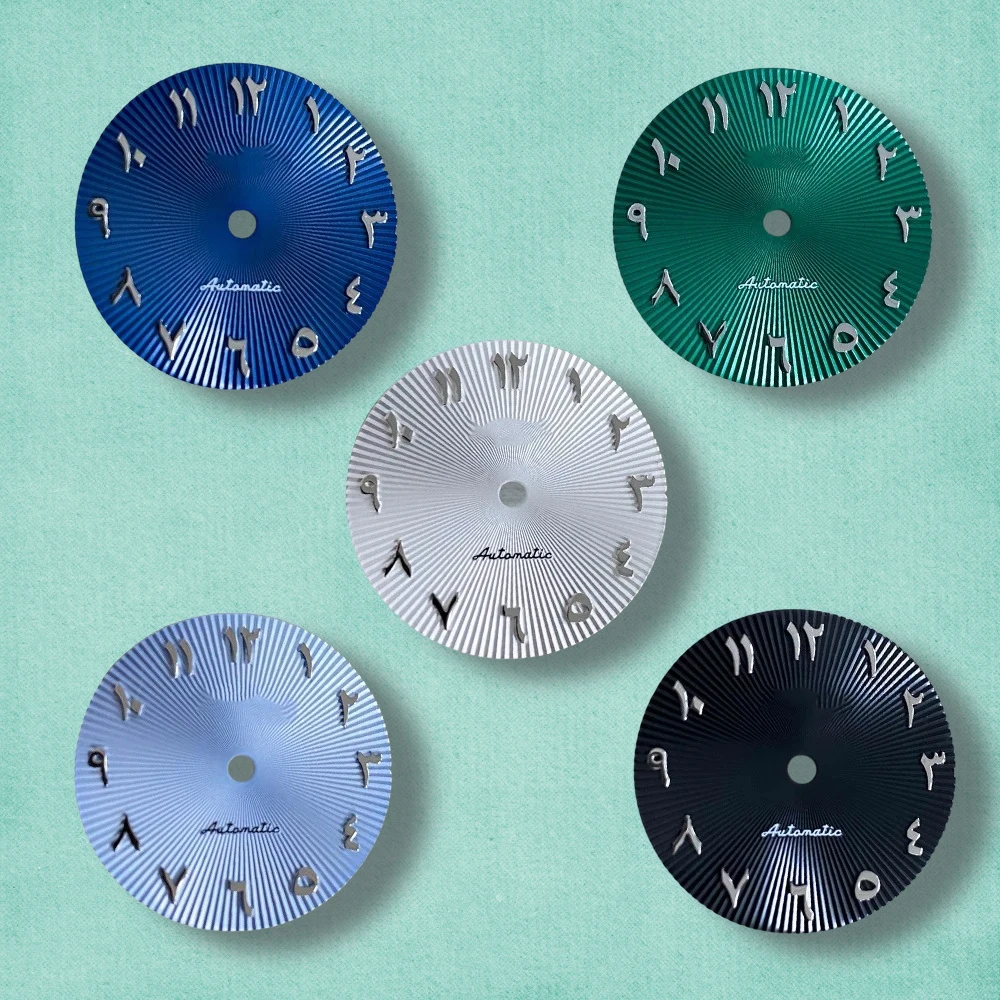 28.5mm S Logo Arabic NH35 Dial 3/3.8/4.2 o'clock Crown For NH35/NH36 Movement NH35 Accessories
28.5mm S Logo Arabic NH35 Dial 3/3.8/4.2 o'clock Crown For NH35/NH36 Movement NH35 Accessories 
