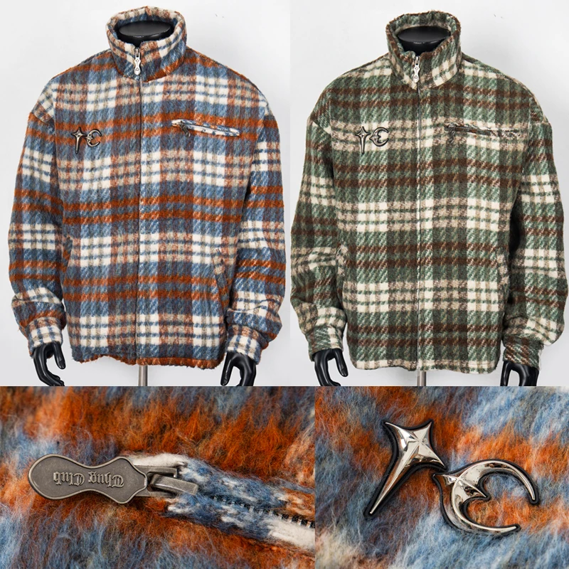 Real Photo Thug Club Jacket Shirt Metal Star Moon Logo Zipper Checkered Coat Unisex Wool THUG CLUB Jackets
Real Photo Thug Club Jacket Shirt Metal Star Moon Logo Zipper Checkered Coat Unisex Wool THUG CLUB Jackets