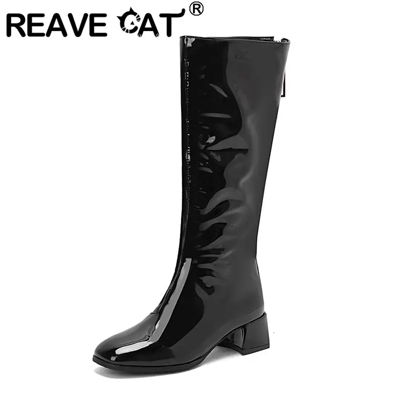 REAVE CAT Роскошные новые женские сапоги до колена с квадратным носком на блочном каблуке 4,5 см на молнии, большие размеры 44 45 46, повседневные ботильоны для повседневной вечеринки
REAVE CAT Роскошные новые женские сапоги до колена с квадратным носком на блочном каблуке 4,5 см на молнии, большие размеры 44 45 46, повседневные ботильоны для повседневной вечеринки
