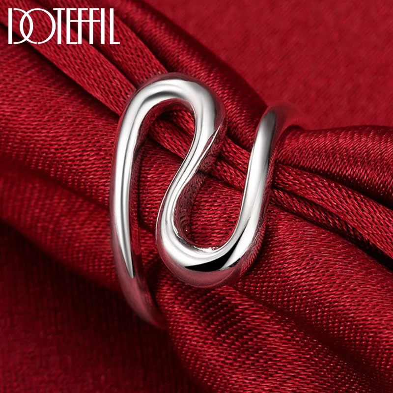DOTEFFIL 925 Sterling Silver Curved Smooth Ring For Women Man Brand Fashion Simple Wedding Engagement Party Jewelry
DOTEFFIL 925 Sterling Silver Curved Smooth Ring For Women Man Brand Fashion Simple Wedding Engagement Party Jewelry