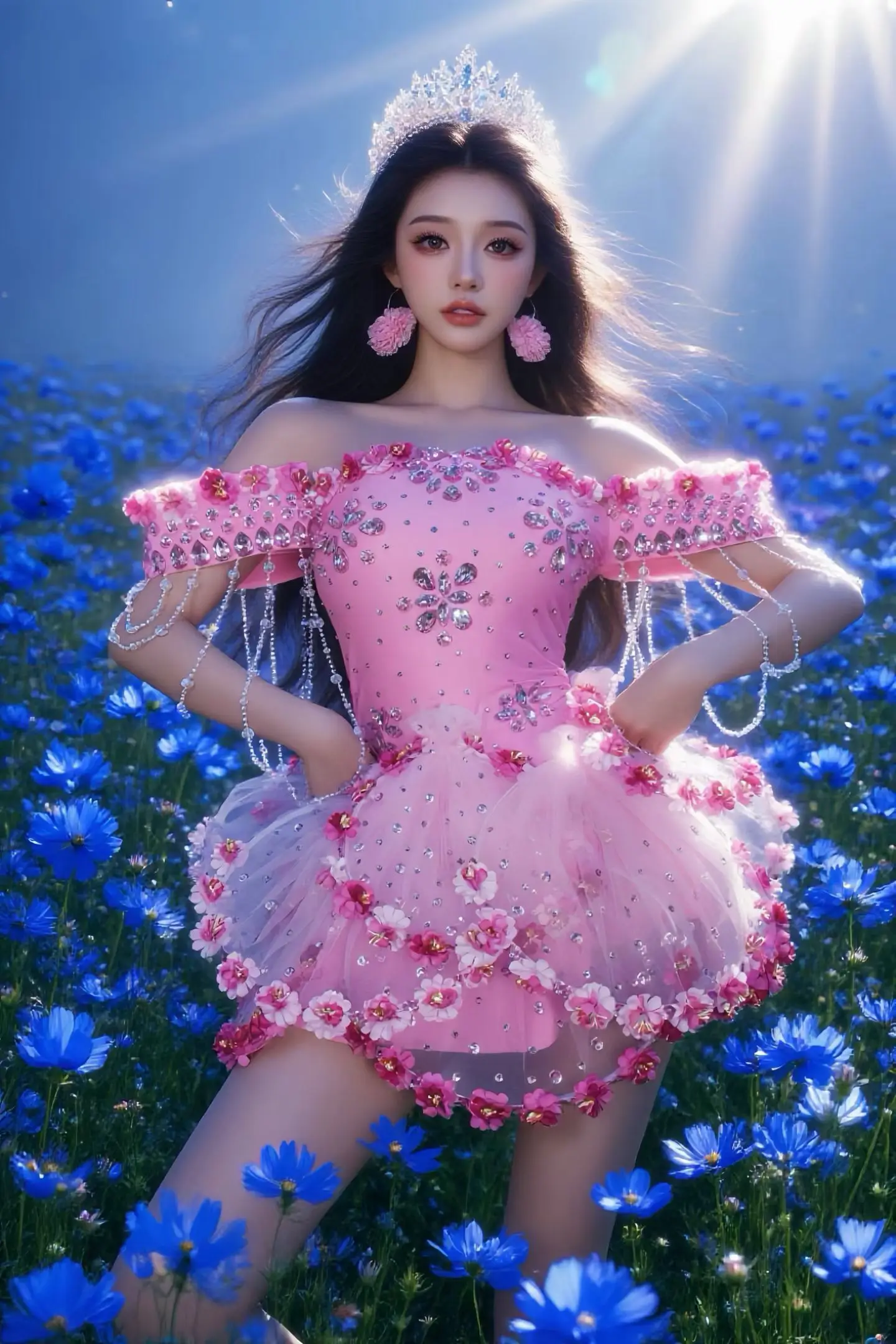 Taohua Pink Rhinestone Off Shoulder Tutu Dress with Floral Appliques Perfect for Birthday Parties and Festival Performances
Taohua Pink Rhinestone Off Shoulder Tutu Dress with Floral Appliques Perfect for Birthday Parties and Festival Performances
