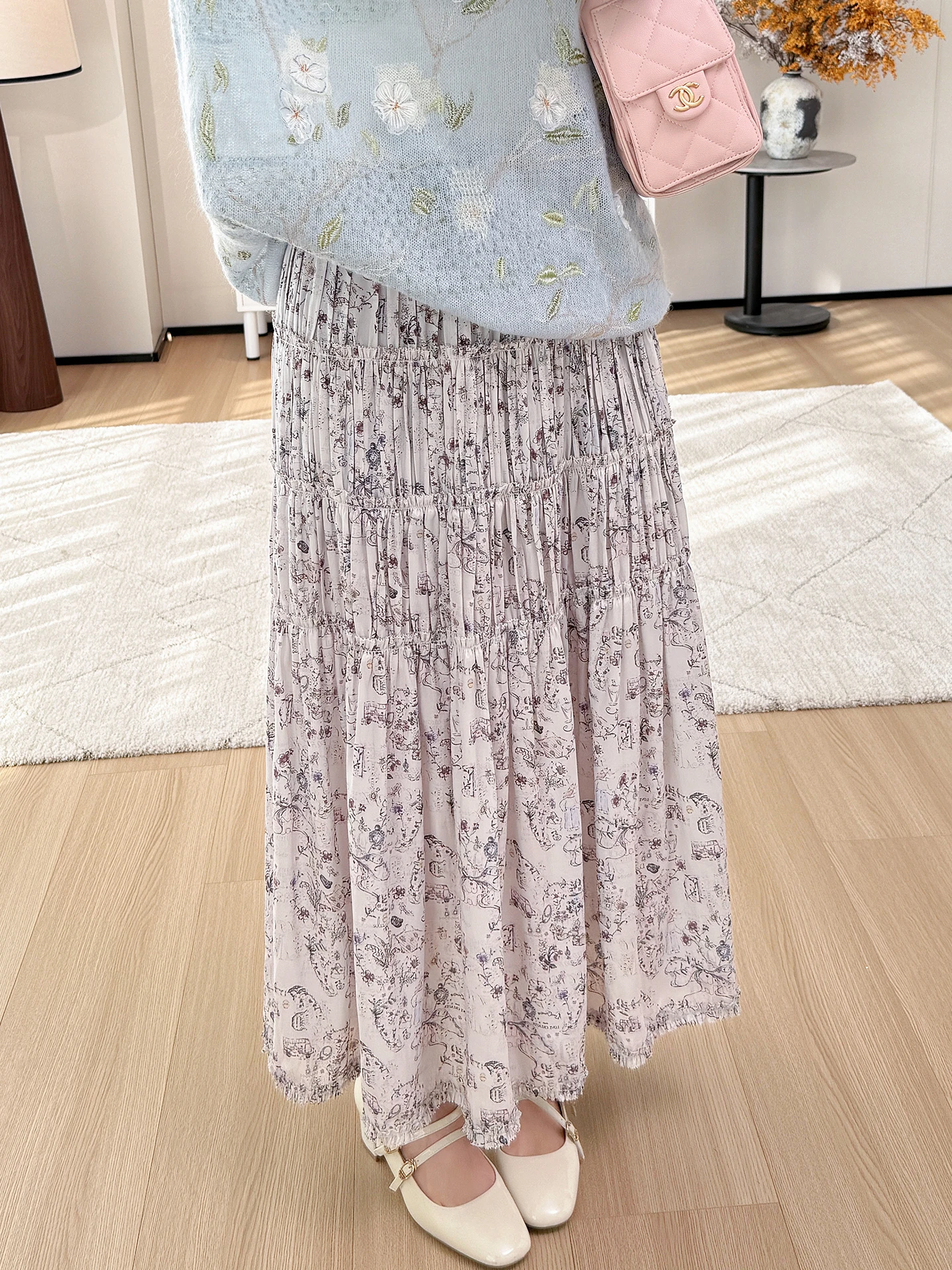 Fuyuan Vintage Floral A-Line Skirt High Waist Draped Women's Skirt Elegant Wide Hem Midi Skirt Polyester Fiber
Fuyuan Vintage Floral A-Line Skirt High Waist Draped Women's Skirt Elegant Wide Hem Midi Skirt Polyester Fiber