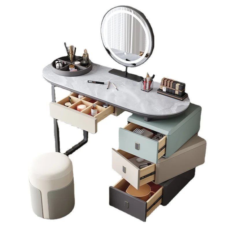 Modern minimalist and rotatable dressing table, makeup stool with mirror combination, cream style small unit
Modern minimalist and rotatable dressing table, makeup stool with mirror combination, cream style small unit