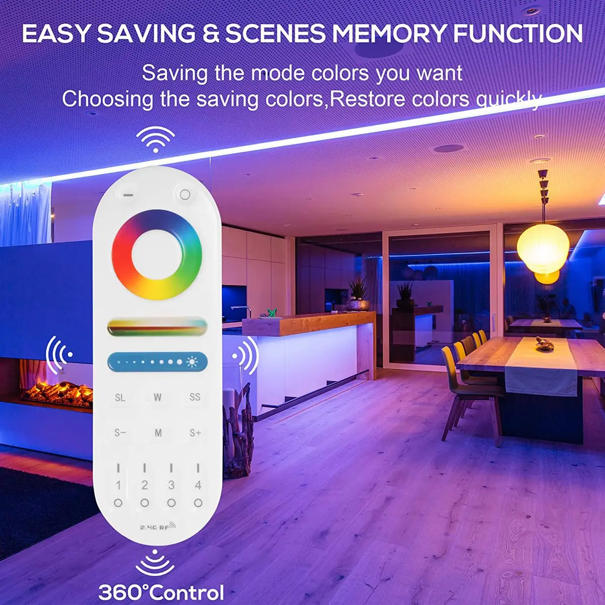 A44M LM091 4-Zone 2.4G RF Remote Control Compatible with RGBW CCT RGB LED Dimming Controller Touch Screen 4 Channel
A44M LM091 4-Zone 2.4G RF Remote Control Compatible with RGBW CCT RGB LED Dimming Controller Touch Screen 4 Channel