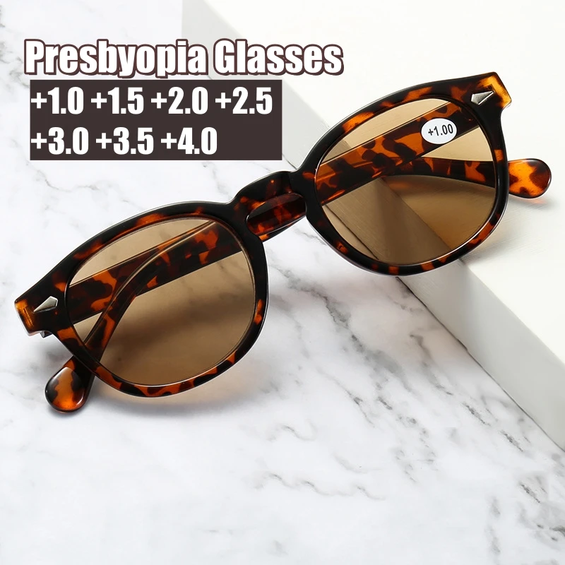 Fashionable Full Frame Reading Glasses Vintage Rivet Leopard Round Sunglasses Women Men Ultra Light Unisex Presbyopia Glasses
Fashionable Full Frame Reading Glasses Vintage Rivet Leopard Round Sunglasses Women Men Ultra Light Unisex Presbyopia Glasses