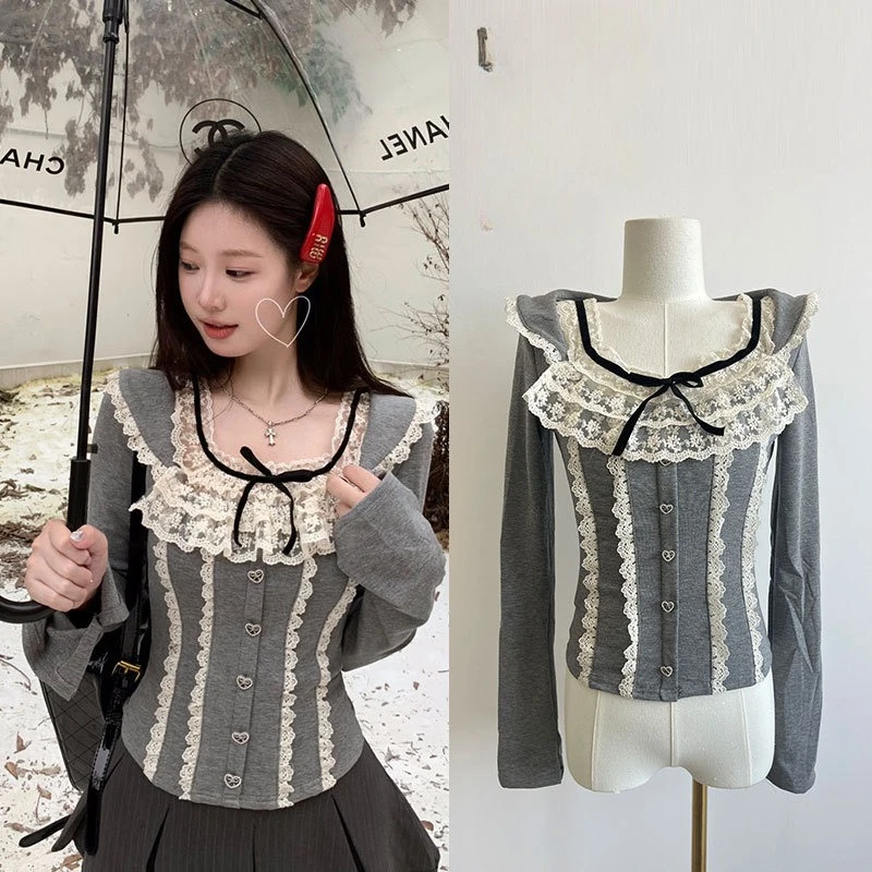 Harajuku Japanese Sweet Lace Patchwork Jacket Button Bow Kawaii Slim Crop Tops Women Y2k Cute Blouse Long Sleeve Aesthetics Tees
Harajuku Japanese Sweet Lace Patchwork Jacket Button Bow Kawaii Slim Crop Tops Women Y2k Cute Blouse Long Sleeve Aesthetics Tees