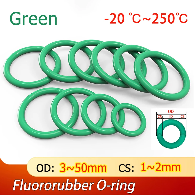 10pc CS:1/1.2/1.5/1.9/2mm OD3~50mm Green FKM O-Ring Sealing Gasket Insulation High Temperature Resistance Fluorine Rubber Washer
10pc CS:1/1.2/1.5/1.9/2mm OD3~50mm Green FKM O-Ring Sealing Gasket Insulation High Temperature Resistance Fluorine Rubber Washer