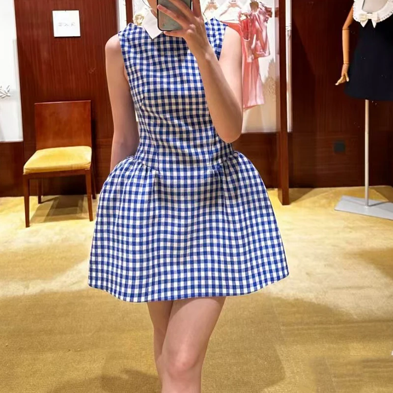 Women's Clashing Shirt Neck Sleeveless Slim Vest Dress, Three-dimensional Waisted Puffy Dress, High Quality Dresses, Summer, New
Women's Clashing Shirt Neck Sleeveless Slim Vest Dress, Three-dimensional Waisted Puffy Dress, High Quality Dresses, Summer, New