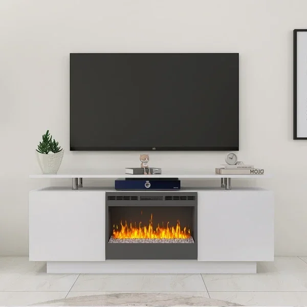 Living Room Furniture Modern White Electric Fireplace TV Stand with Insert Fireplace; can work with or without heat
Living Room Furniture Modern White Electric Fireplace TV Stand with Insert Fireplace; can work with or without heat